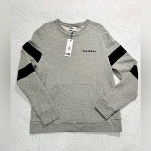 Men’s Large Sweater New! Nena and Pasadena Turbo Hawk Crew Neck in Gray